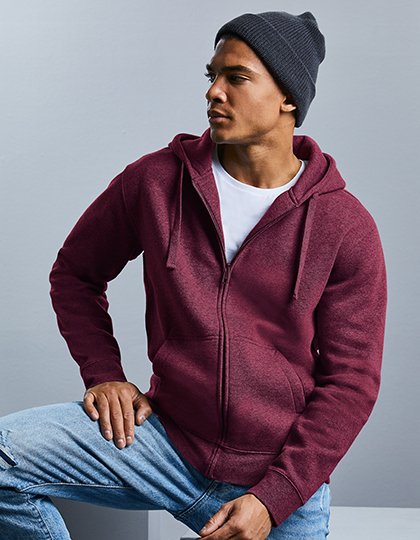  Authentic Melange Zipped Hoodie, Russell
